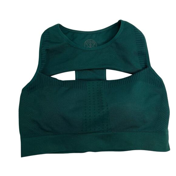 Golds Gym Women’s M Medium Sports Bra Impact Strappy High Support Padded Green - Picture 2 of 12